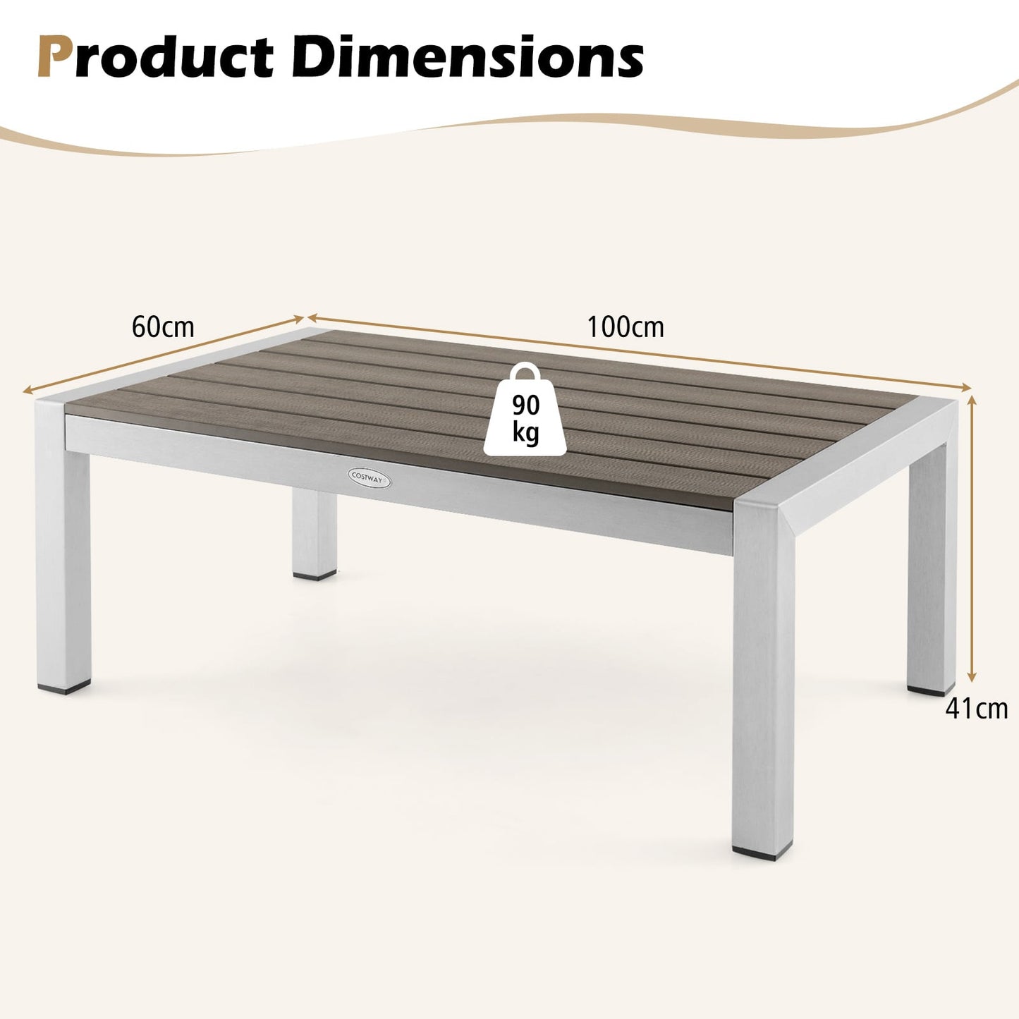 3-Piece Aluminum Patio Set with Cushions for Garden Backyard Poolside-Grey