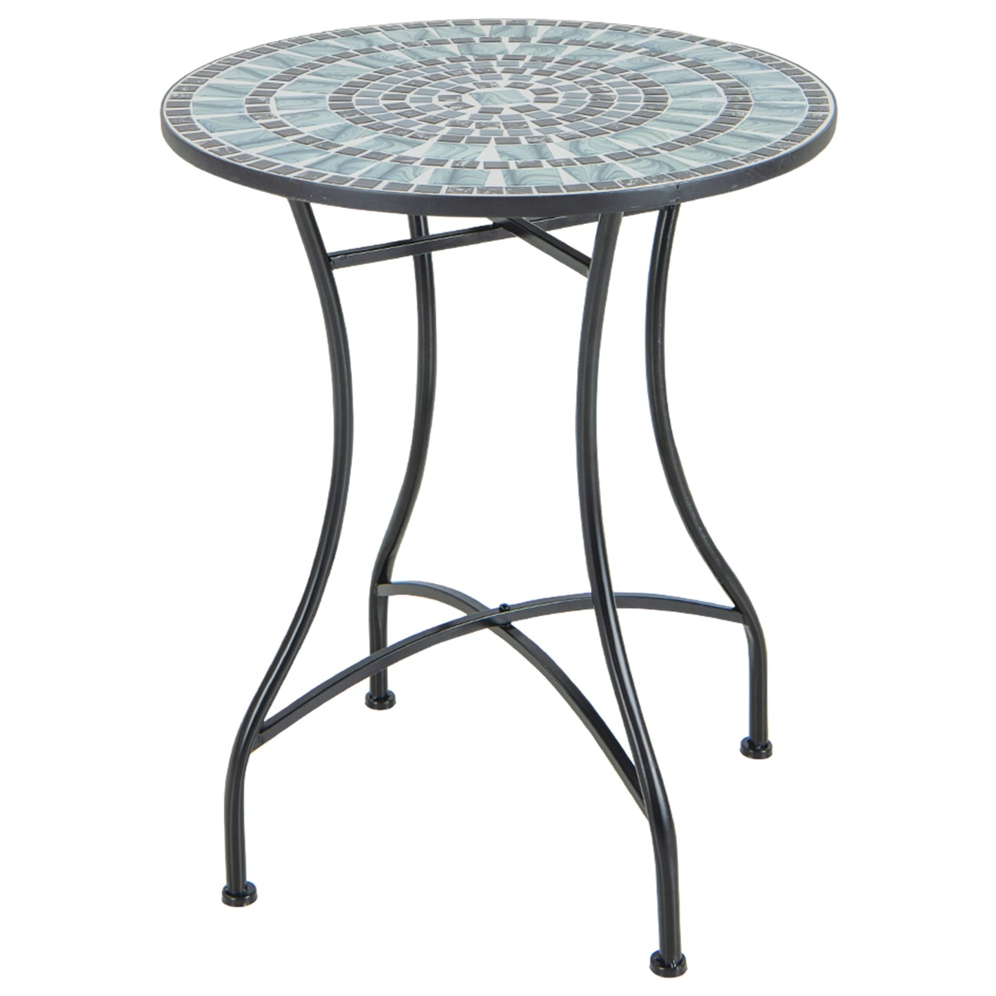 Mosaic Round Side Table 60cm Indoor Outdoor Plant Stand for Patio Balcony（ONLY TABLE）