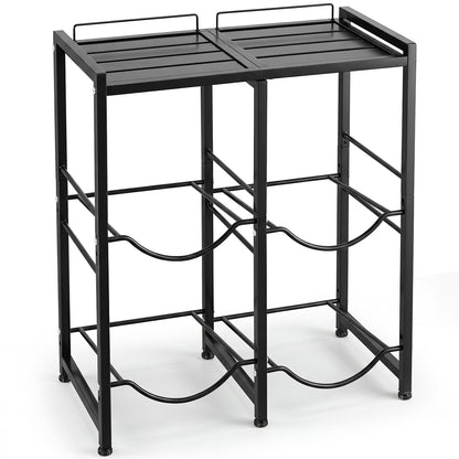 3-Tier 18.9 L Water Jug Holder with Shelves for Home Kitchen Office-Black