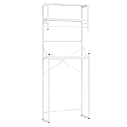 3-Tier Over Toilet Bathroom Organizer with Towel Holder and Adjustable Bottom-White