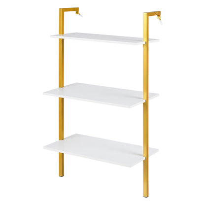 3-Tier Wall Mounted Shelves for Living Room Home Office-White