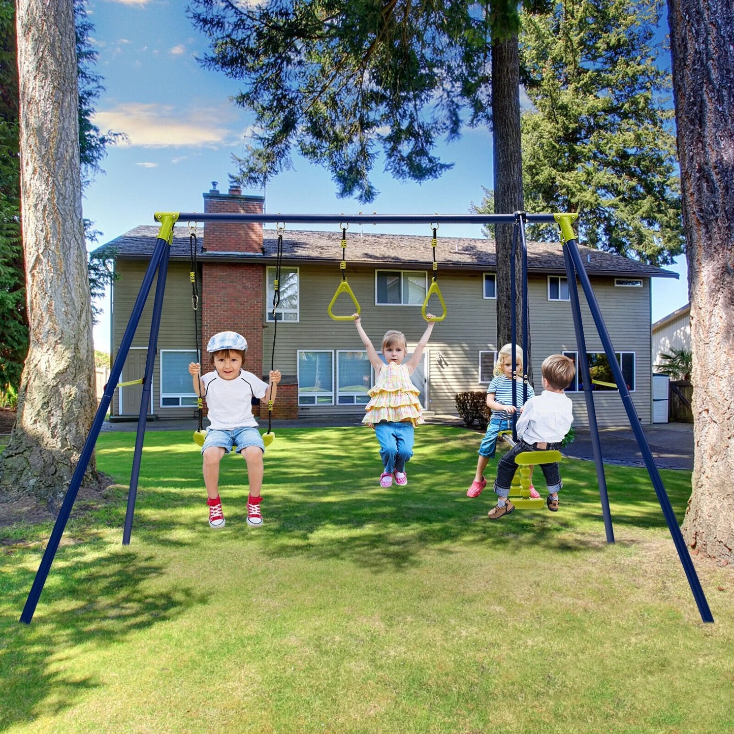 3-in-1 Multifunctional A-Frame Swing Set