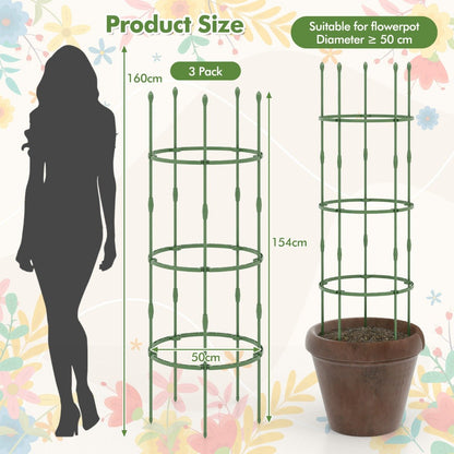 3-Pack Garden Trellis for Climbing Vines Flowers Potted Plants Vegetables Fruits-M