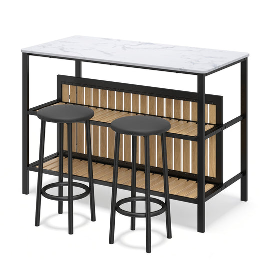 3-Piece Dining Table Set in White