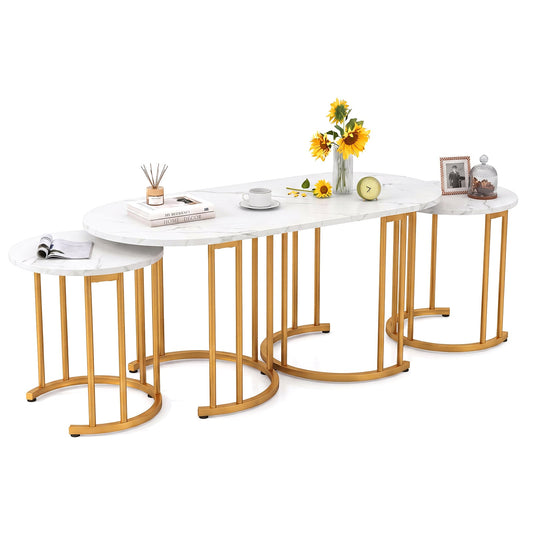 3-Piece Nesting Coffee Table Set in White