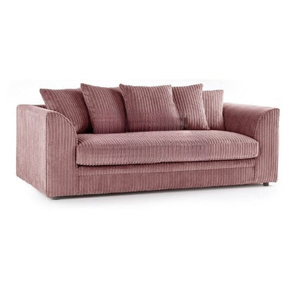 Colourful Oxford Jumbo Cord Scatter back Design 3 Seater Sofa - Pink and Other Colours