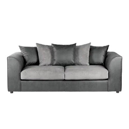 Blake Soft Faux Leather Graphite Corner Sofa - Left and Right Arm