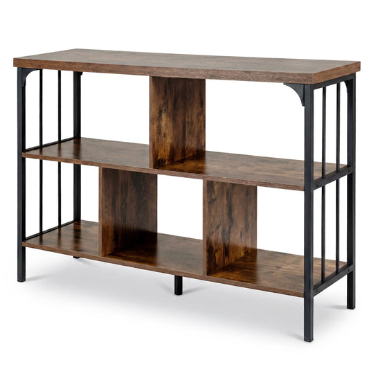 3-Tier Bookshelf in Rustic Brown