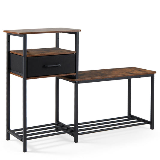 3-Tier Shoe Rack Bench in Brown