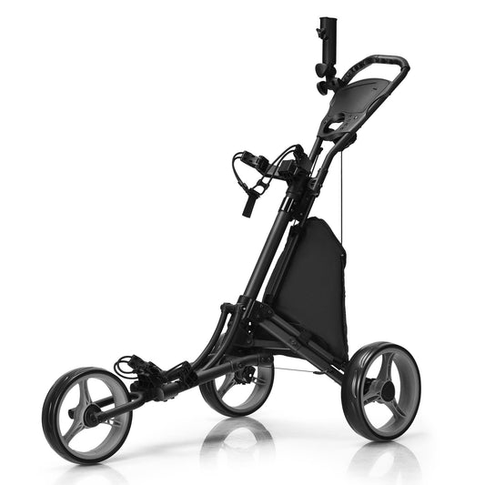 3 Wheel Golf Push Pull Cart in Grey