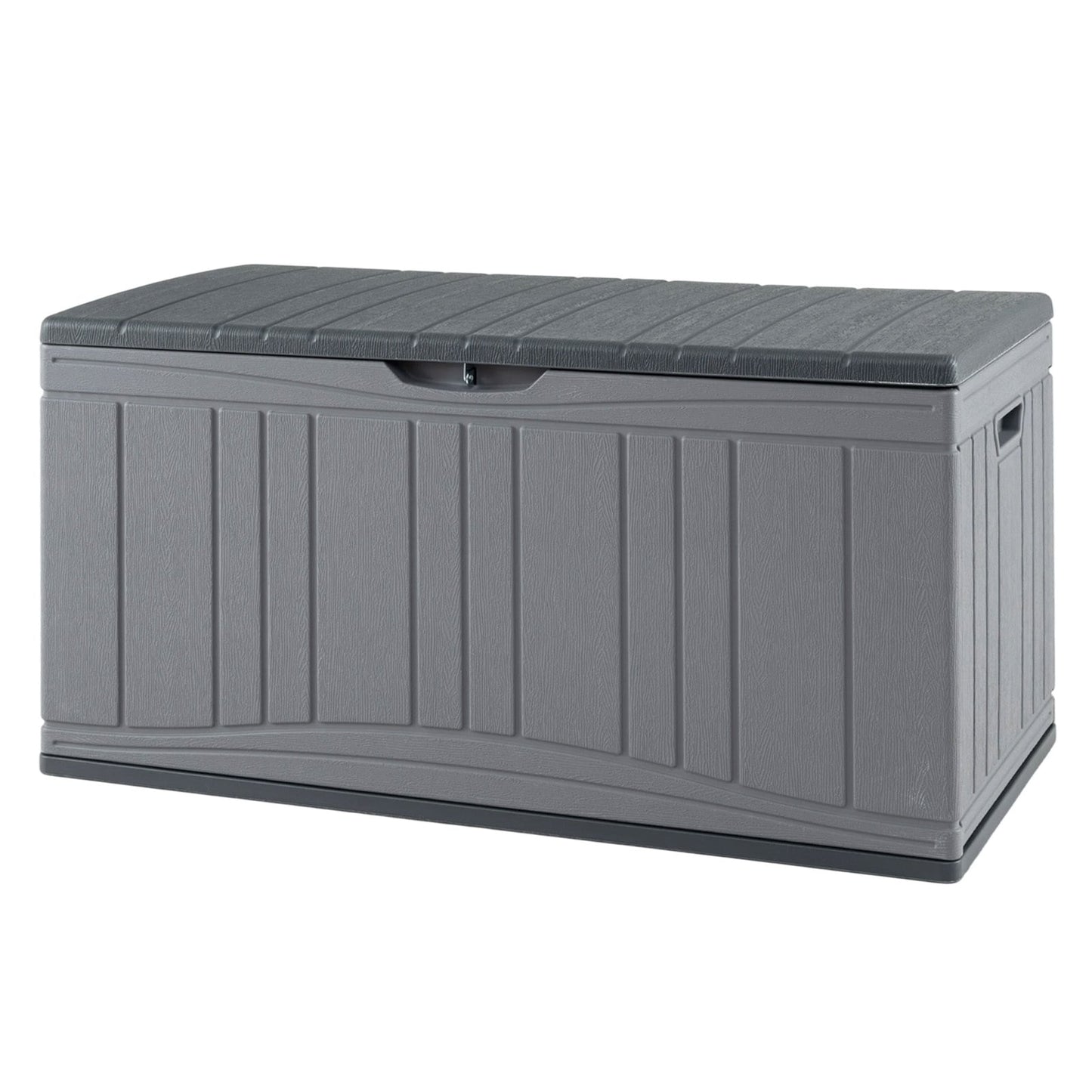 300 L Patio HDPE Storage Container with Gas Struts and Lockable Lid-Grey