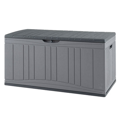 300 L Patio HDPE Storage Container with Gas Struts and Lockable Lid-Grey