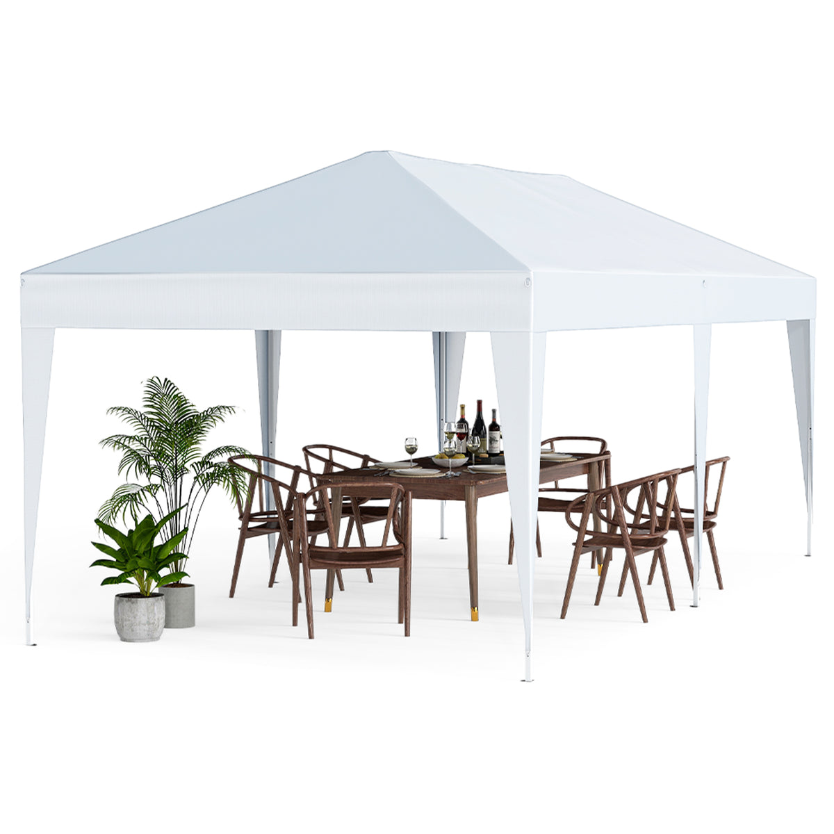 300 x 600 cm Portable Pop up Canopy Tent with Carry Bag-White