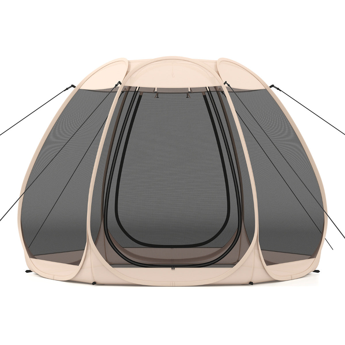 300 X 275 CM Foldable Outdoor Screened Camping Tent Gazebo-Sand Color