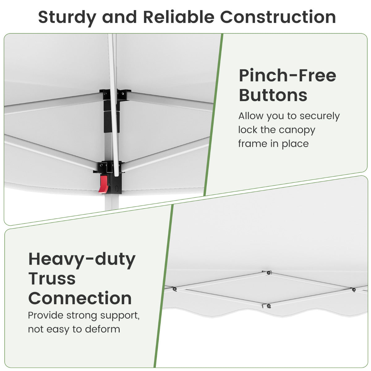 300 x 300 cm Pop up Canopy Tent with Wheeled Bag-White