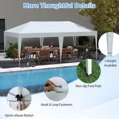 300 x 600 cm Pop-up Canopy Tent with Carrying Bag-White
