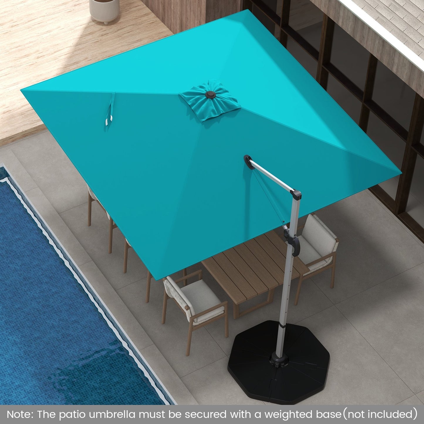 300cm Patio Cantilever Umbrella with 360° Rotation and Adjustable Tilt-Blue