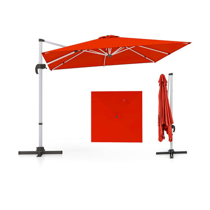 300cm Patio Cantilever Umbrella with 360¬∞ Rotation and Adjustable Tilt-Orange