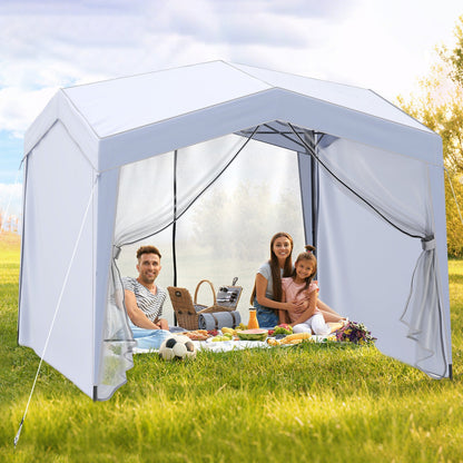 302 x 302 cm Pop up Canopy Tent with Removable Sidewalls-White