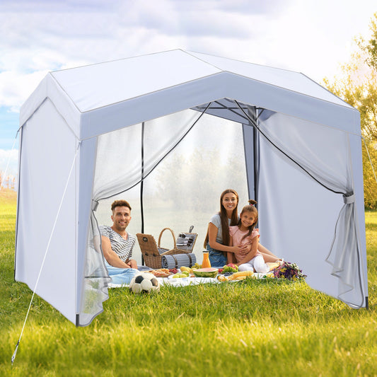 302 x 302 cm Pop up Canopy Tent with Removable Sidewalls-White