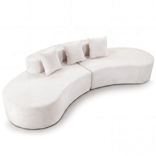 305.5 CM Curved Sectional Sofa in White