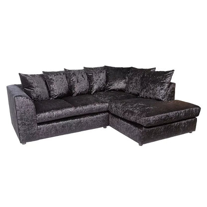 Blake Crushed Velvet Corner Sofa - Silver