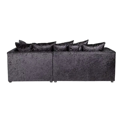 Blake Black Crushed Velvet Corner Sofa - Right and Left Arm