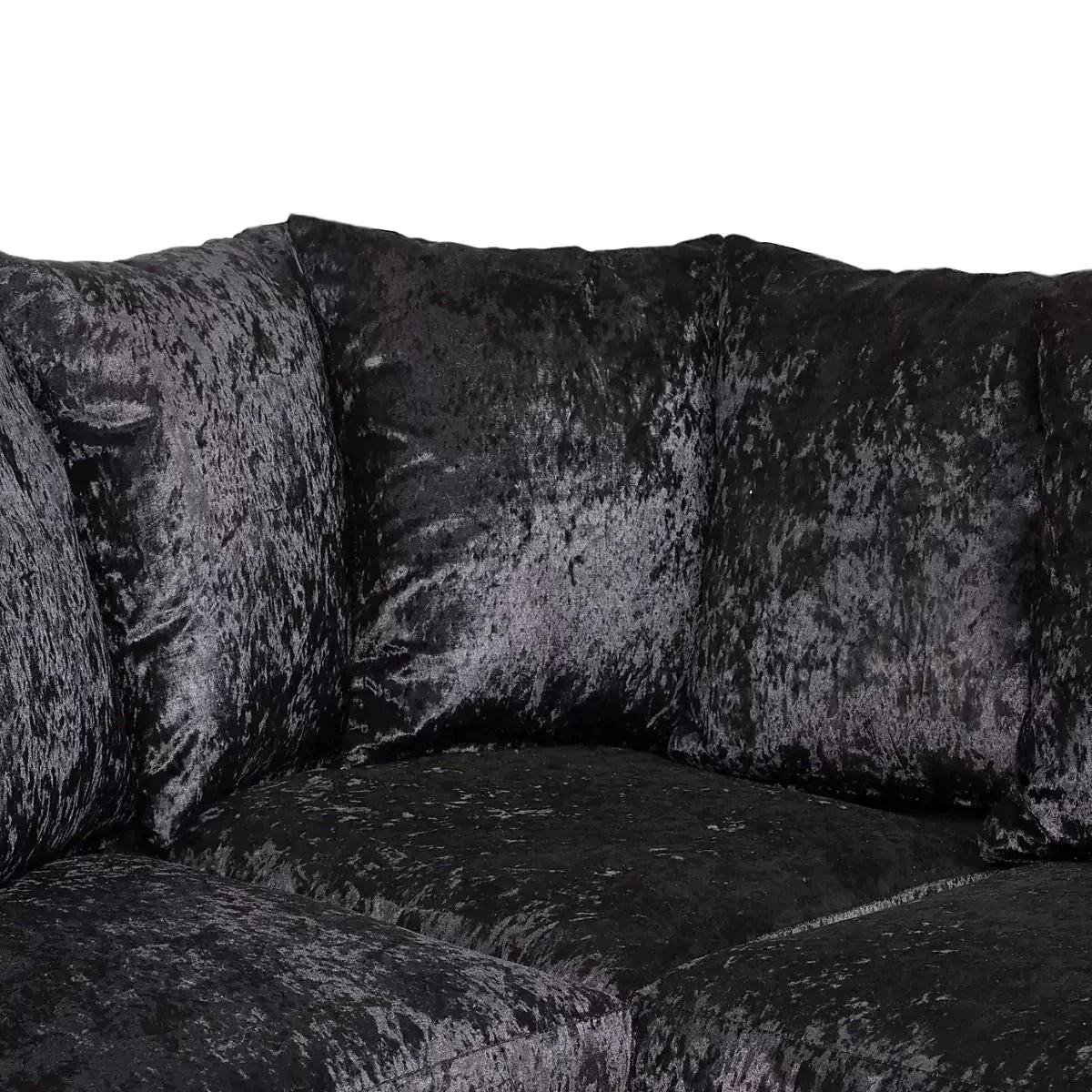 Blake Black Crushed Velvet Corner Sofa - Right and Left Arm