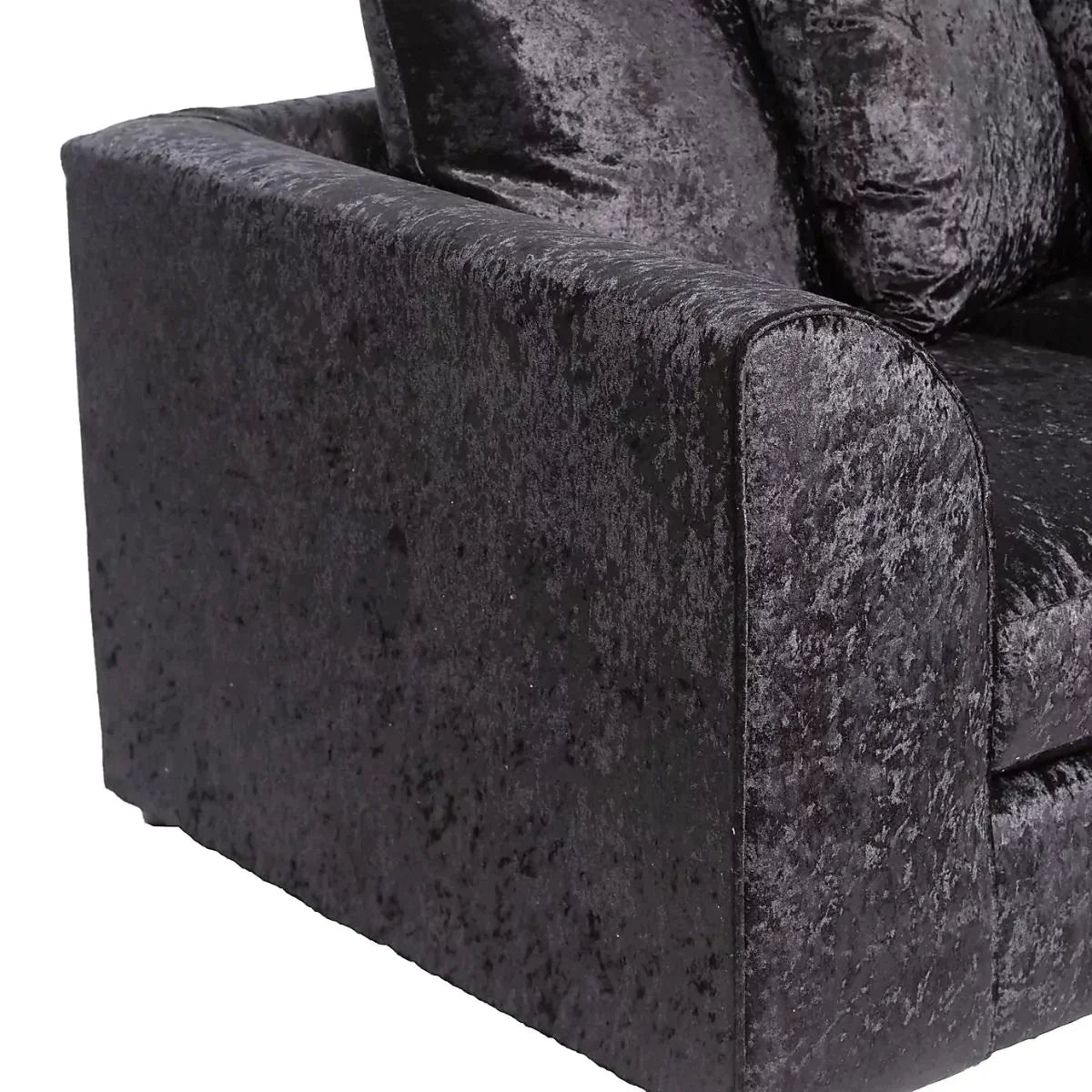 Blake Black Crushed Velvet Corner Sofa - Right and Left Arm