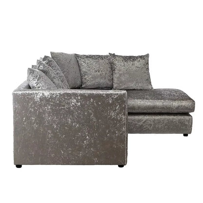 Blake Crushed Velvet Corner Sofa - Silver