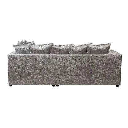 Blake Crushed Velvet Corner Sofa - Silver