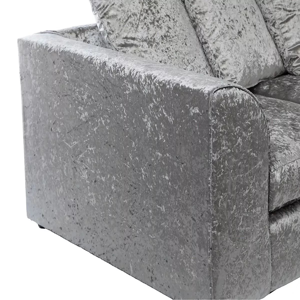 Blake Crushed Velvet Corner Sofa - Silver