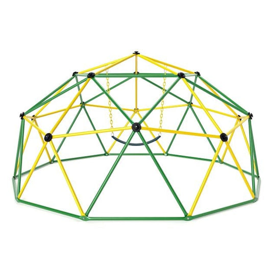 10 Feet Dome Climber with Swing and 800 Lbs Load Capacity-Green