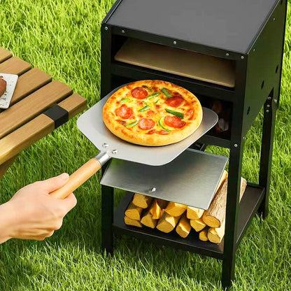 30 cm Outdoor Pizza Oven Pizza Peel and Oxford Cloth Cover-Black