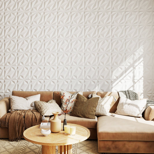 50-Pack 3D Wall Panel with Included Stickers-White