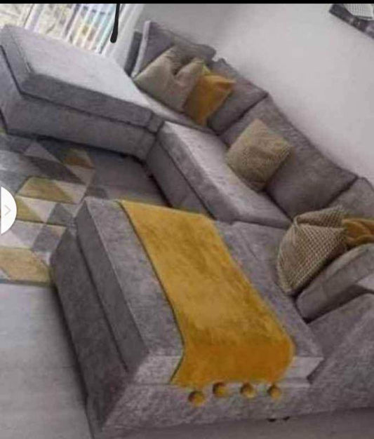 Sofa narożna Bishop Luxe Chenille w kształcie litery U z wysokim oparciem