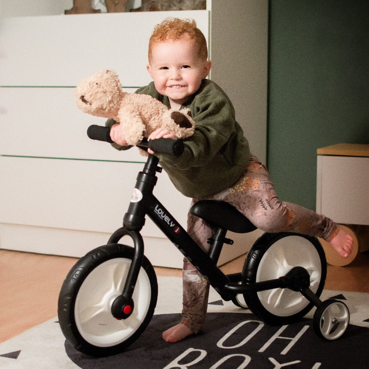 Toddlers Removable Stabiliser Balance Bike Black