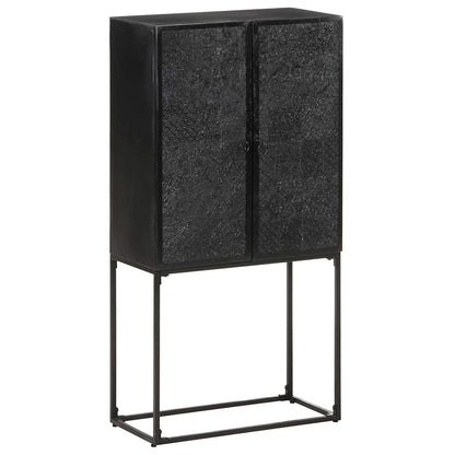 321613 vidaXL Sideboard Black 60x30x120 cm Solid Acacia and Mango Wood 1