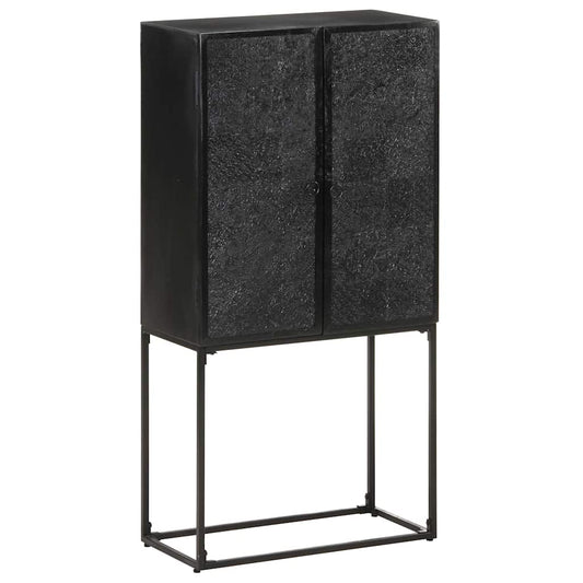 321613 vidaXL Sideboard Black 60x30x120 cm Solid Acacia and Mango Wood 1