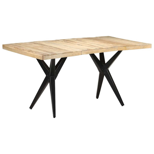 323566 vidaXL Dining Table 160x80x76 cm Rough Mango Wood 1