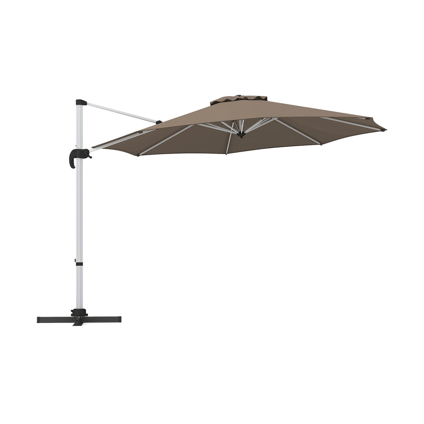 325 cm Outdoor Patio Umbrella with 360¬∞ Rotation-Brown