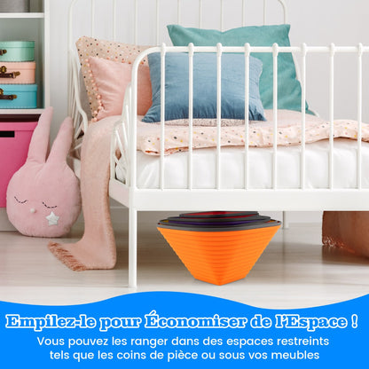 11 Pieces Kids Stepping Stone Toddler Balance Blocks with Full Non-Slip Rim-Multicolor