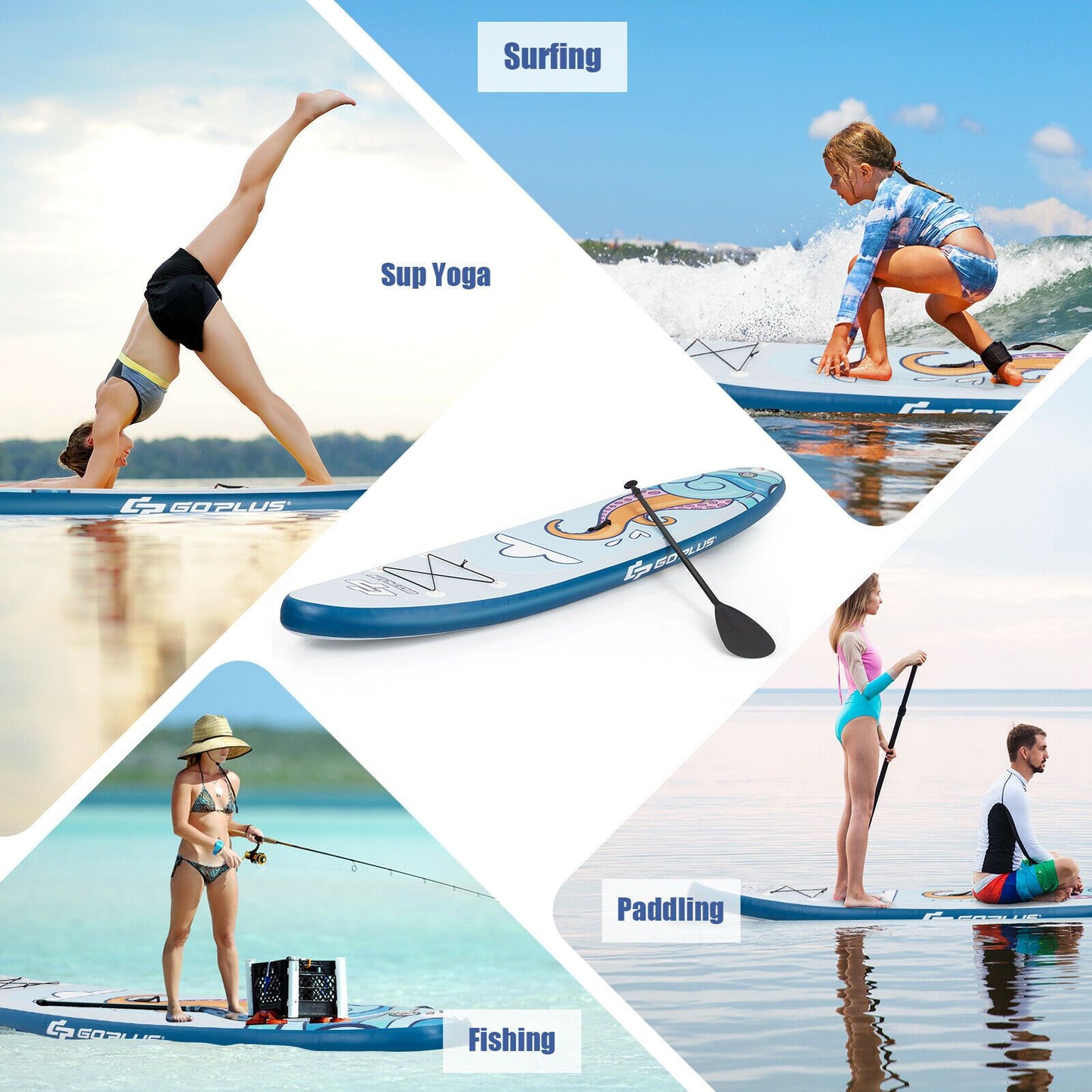 11FT Inflatable Stand Up Paddle Board with Non-Slip Deck