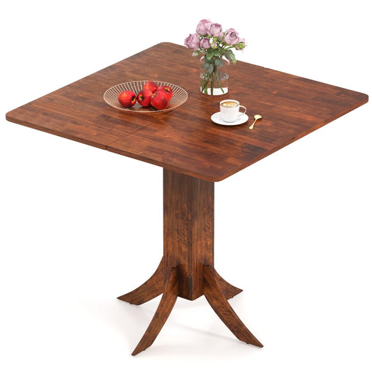 33 Inch Square Dining Table with Pedestal Base for 2-4 People-Walnut