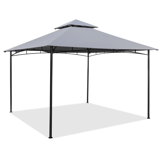 330 x 330 cm Patio Gazebo Outdoor Gazebo with Heavy-Duty Metal Frame-Gray