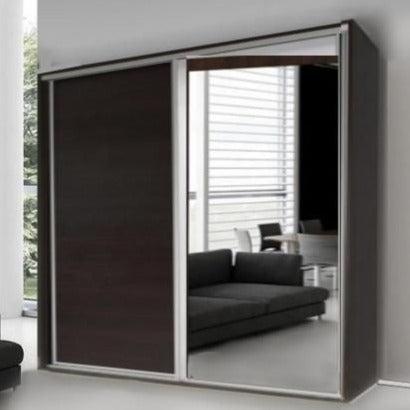 Prudence-I 2-Door Mirrored Sliding Wardrobe - Wenge, White, Oak or Plum Wallis