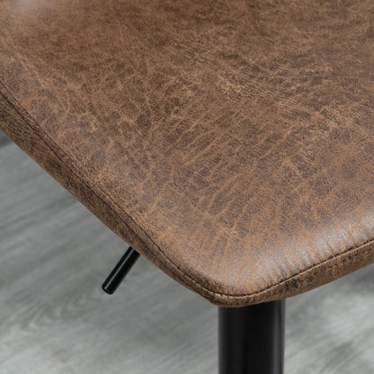 HOMCOM Adjustable Bar Stools Set of 2 Counter Height Barstools Dining Chairs 360¡ Swivel with Footrest for Home Pub, Brown