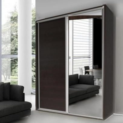 Prudence-I 2-Door Mirrored Sliding Wardrobe - Wenge, White, Oak or Plum Wallis