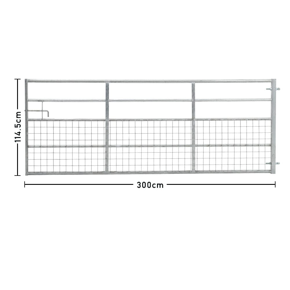 Durable Half Mesh Galvanized Metal Field Gate