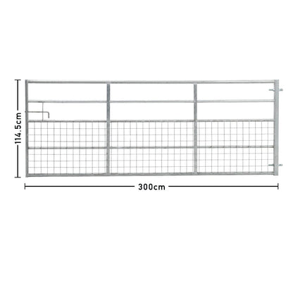 Durable Half Mesh Galvanized Metal Field Gate